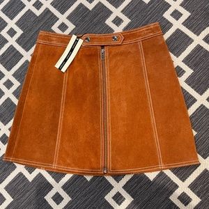 Topshop Genuine Suede Mini Skirt